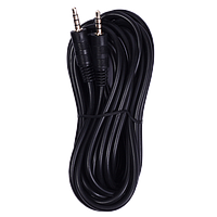 Стерео жак 3.5 мм 4- полюсен кабел черен