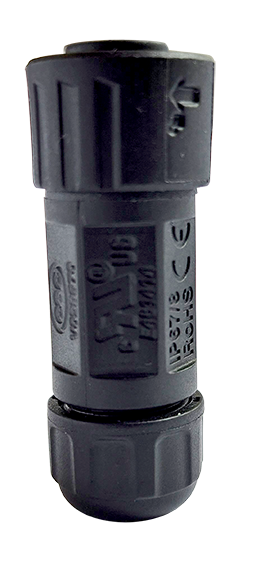 Connector "LLT" M12 male, 4pole, black, push-lock