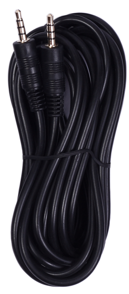 Câble noir 2 x jack stéréo 3,5mm 4 pôles