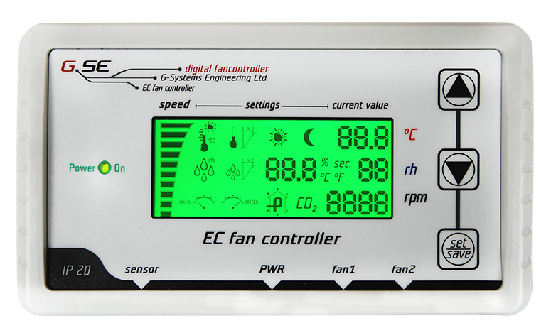 Contrôleur LCD de ventilateurs EC (2 ventilateurs) RJ45