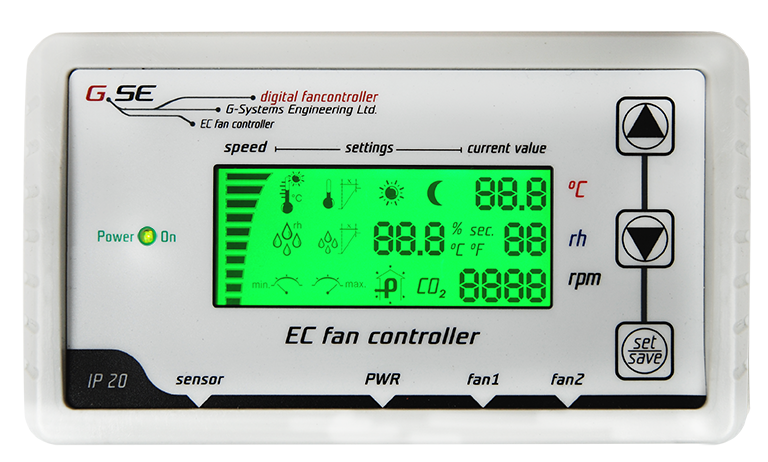 EC LCD-Lüftungsregler (2 Lüfter) RJ45