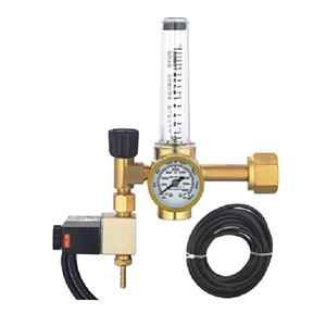 Regolatore di pressione CO2 con flussimetro, manometro ed elettrovalvola 230V