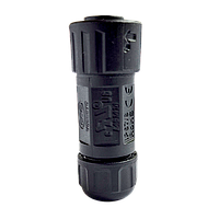 Connector "LLT" M12 male, 4pole, black, push-lock